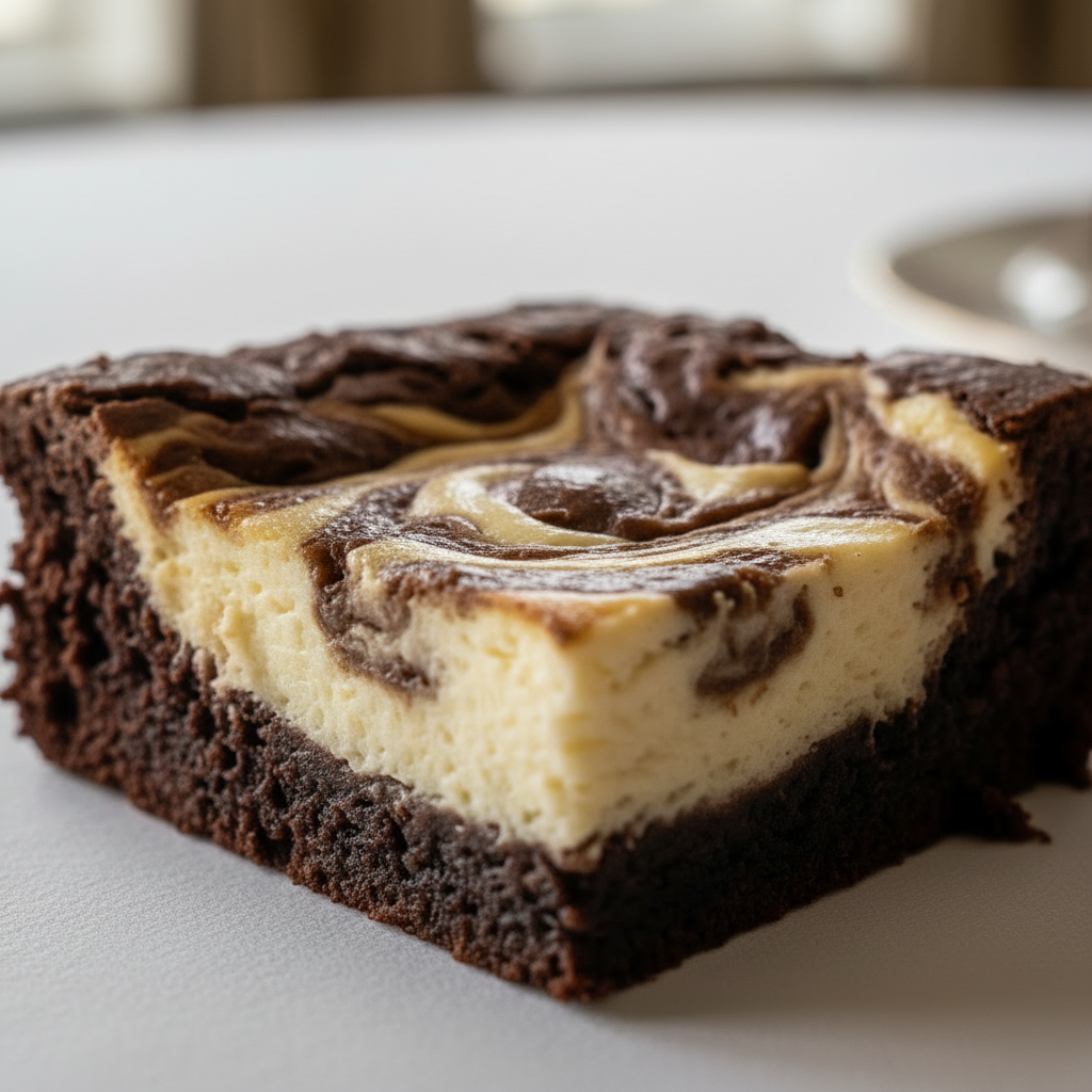 Church Lady Cheesecake Brownie - single square close-up